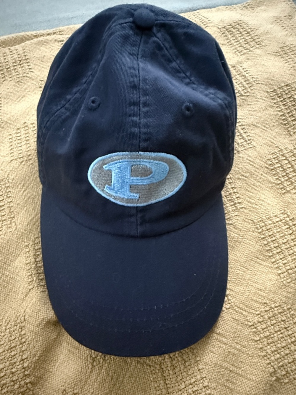 Adams Hats vNavy Blue Baseball Cap with Light Blue 'P' Patch